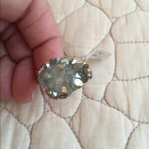 Smoky Quartz light gold ring.